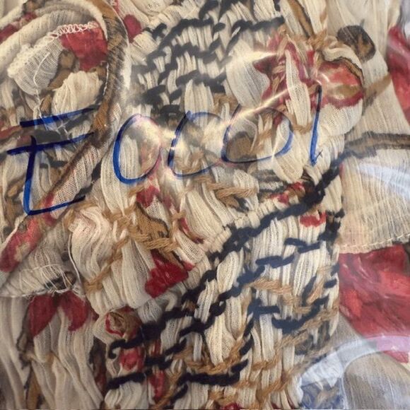 Free People Keeping Up With Kara Tunic Ivory Floral Chiffon Embroidery Small - Picture 15 of 15